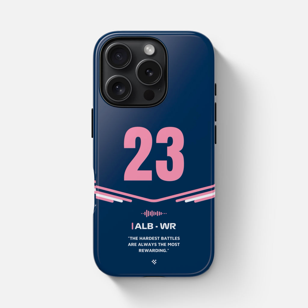 Blue Alexander Albon F1 2025 Helmet Phone Case