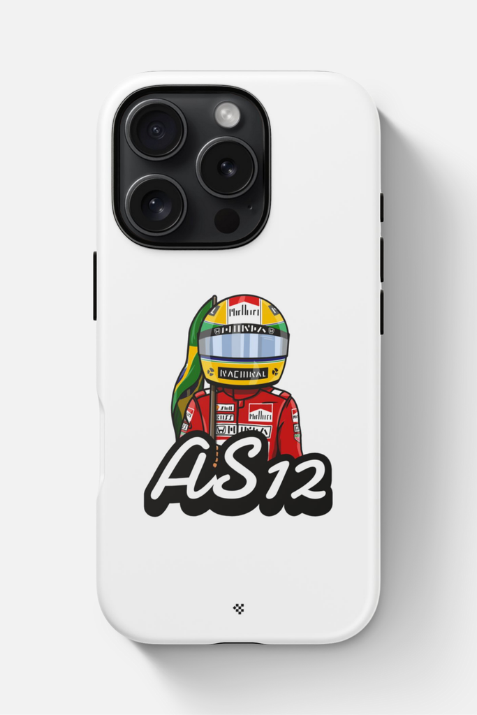 Ayrton Senna Brazil Win Icon 12 Phone Case with a unique Ayrton Senna illustration - perfect phone case for Formula 1 and Senna fans
