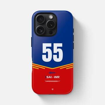 Blue and Red Carlos Sainz F1 2025 Helmet Phone Case