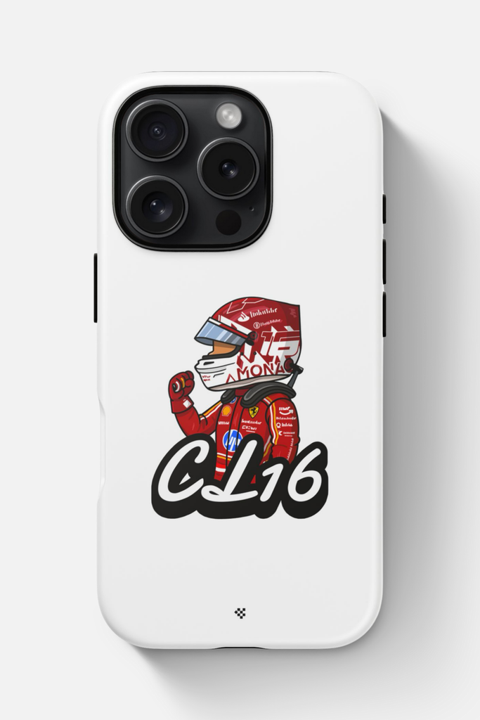 Charles Leclerc Monaco Win Icon 16 Phone Case with a unique illustration of Charles - perfect for Formula 1 and Leclerc fans