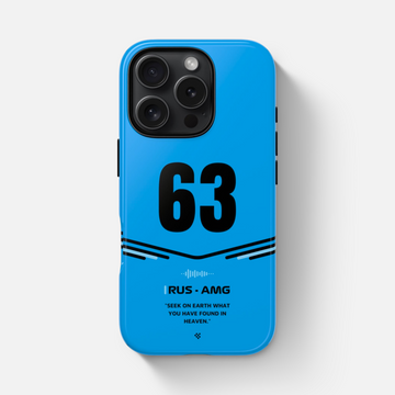 Blue George Russell F1 2025 Helmet Phone Case