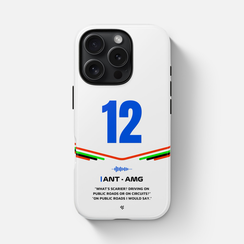 White Kimi Antonelli F1 2025 Helmet Phone Case