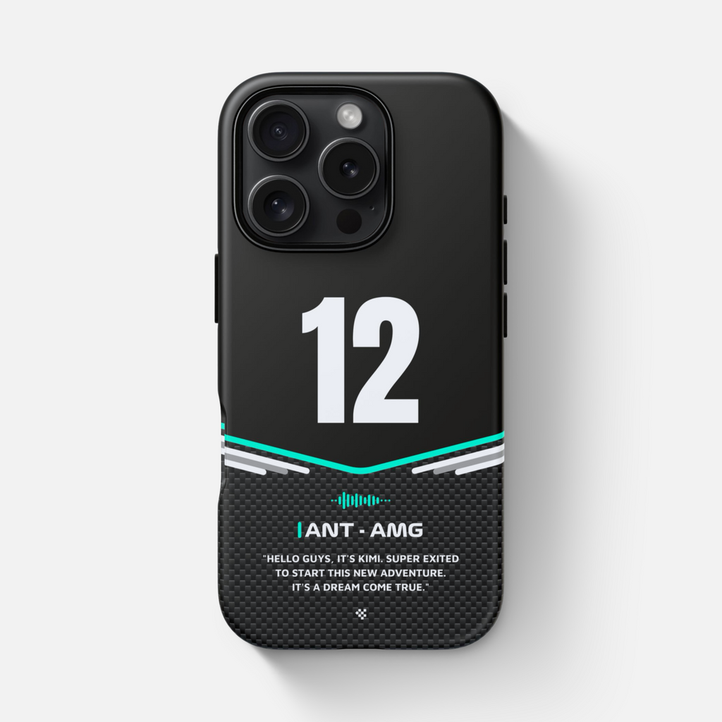 Black Kimi Antonelli F1 2025 Team Phone Case