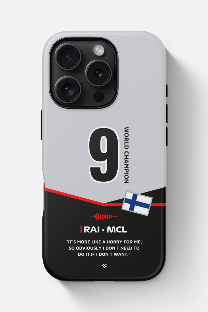Sytlish Kimi Räikkönen F1 Legend Phone Case for iPhone, Samsung and Google Pixel phones - perfect for Formula 1 fans