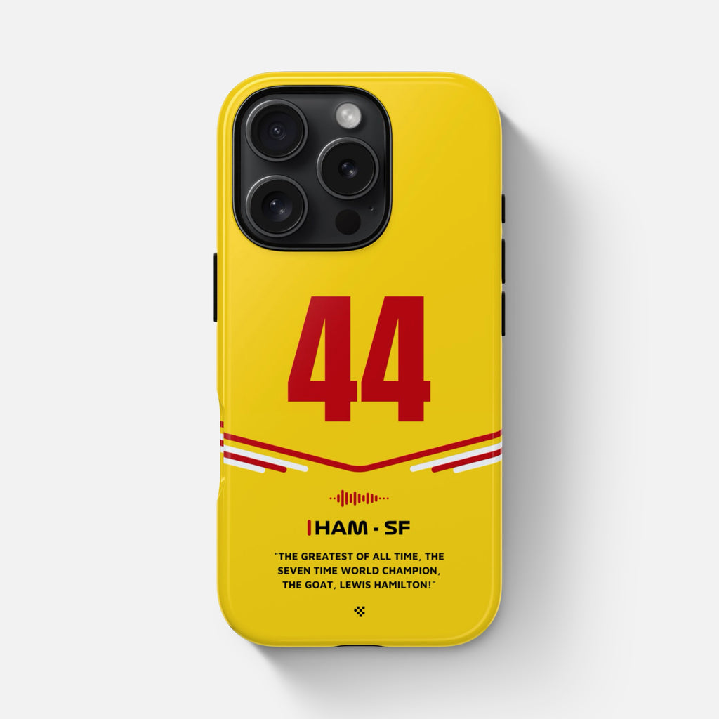 Yellow Lewis Hamilton F1 2025 Helmet Phone Case