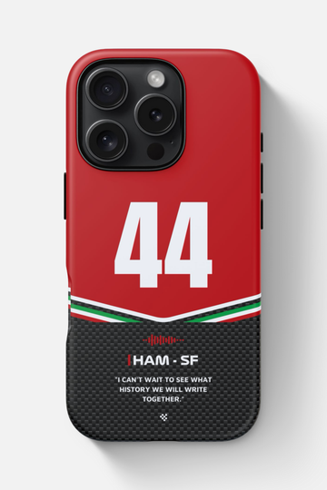 Red Lewis Hamilton F1 2025 Team Phone Case for iPhone, Samsung and Google Pixel phones - perfect for every Formula 1 and Lewis Hamilton fan